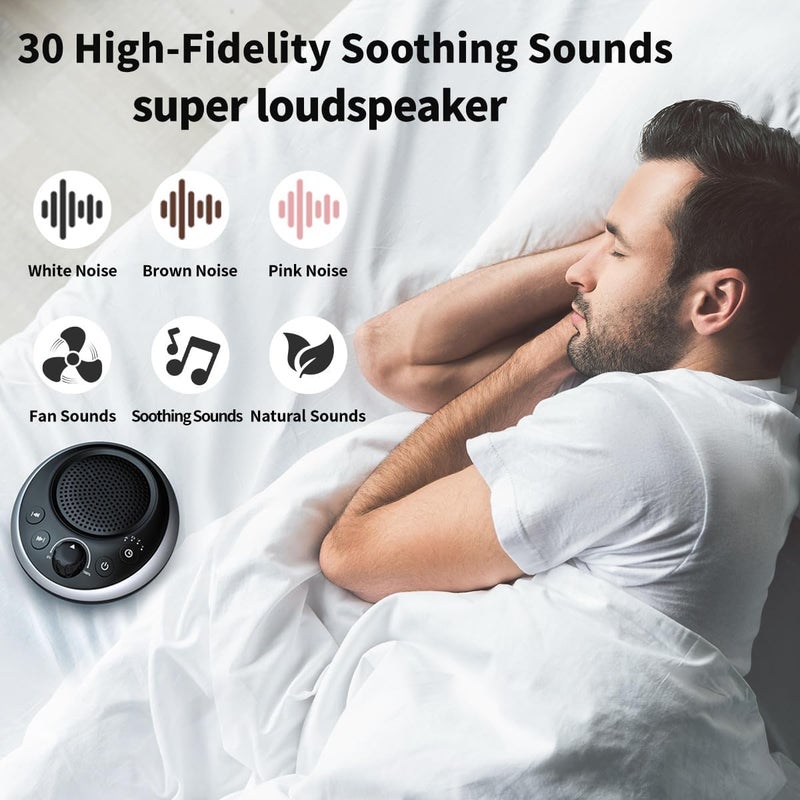 iDealSleep Sound Machine Loud White Noise Machine Nonstop Brown Noise Sleep Machine 30 Soothing Sounds for Baby Kids Adults Pink Noise Sounds Machine 36-Level Vol 4 Timer Memory Function for Home Travel Office - Image 2